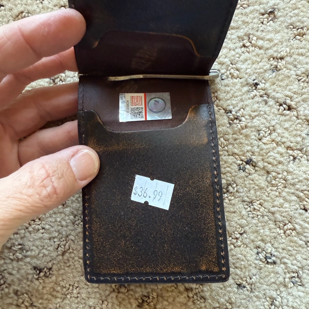 MISSISSIPPI STATE BULLDOGS BURNISHED LEATHER FRONT POCKET CLIP WALLET NWT - Picture 3 of 4